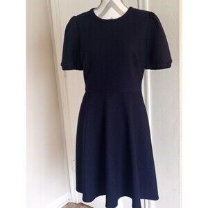 NWT Gal Meets Glam Kristen Dress Pouf Short Sleeve Fit and Flare Navy Blue S  10